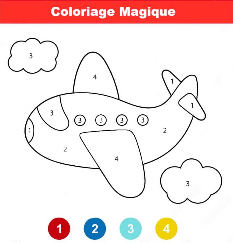 Coloriage Magique Avion