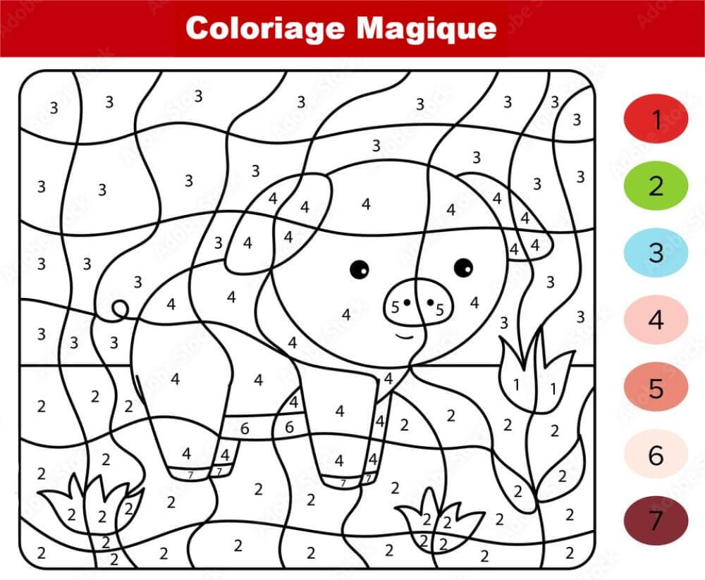 Coloriage Magique Cochon