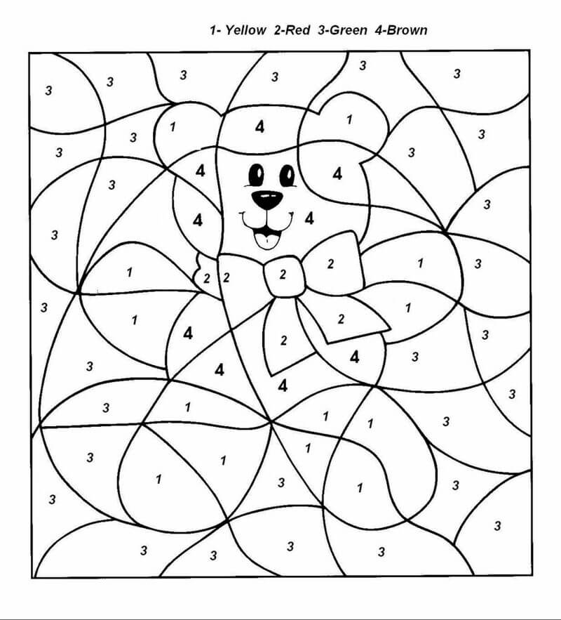 Adorable nounours coloriage magique