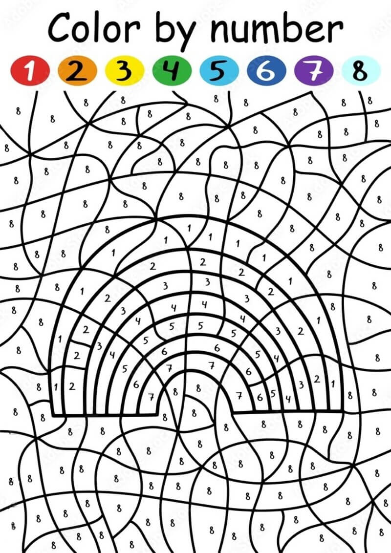 Coloriage Magique Arc-en-ciel coloré coloriage magique