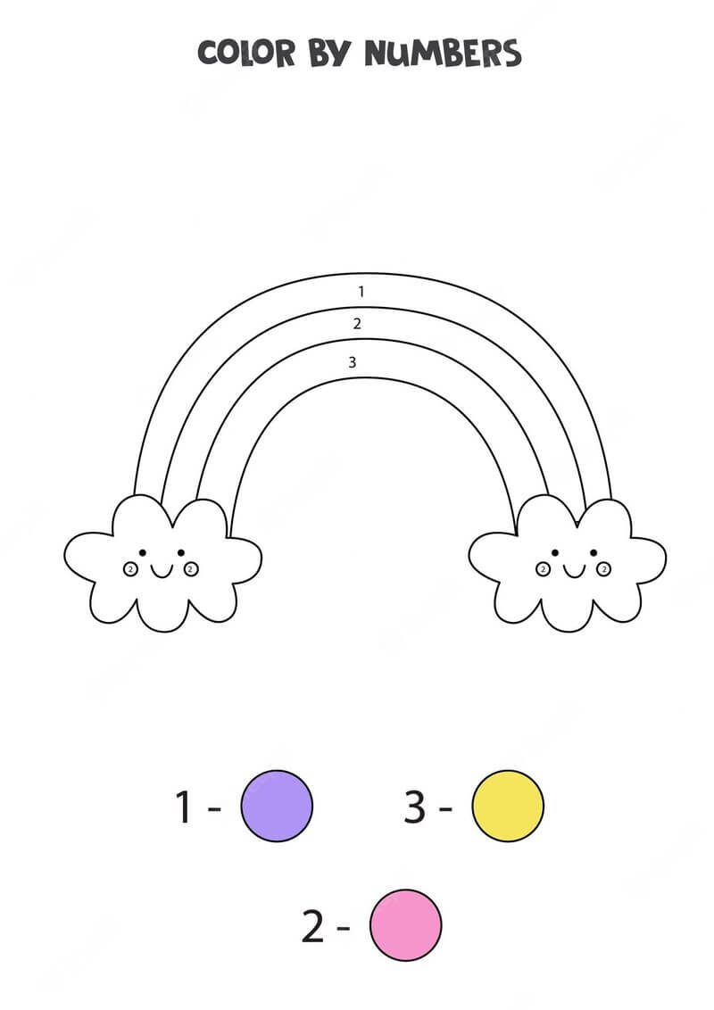 Coloriage Magique Arc-en-ciel joli coloriage magique