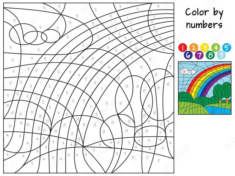 Coloriage Magique Beauté Arc-en-ciel coloriage magique