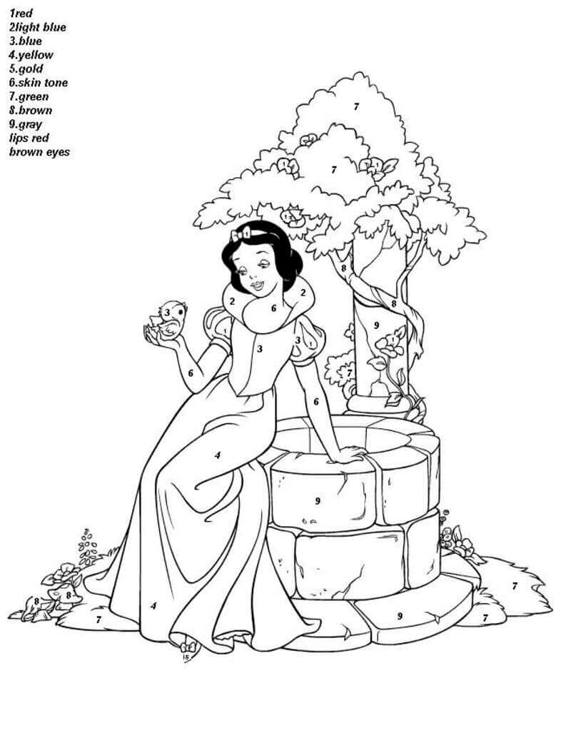 Blanche-Neige coloriage magique