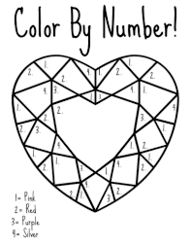 Coeur de diamant coloriage magique
