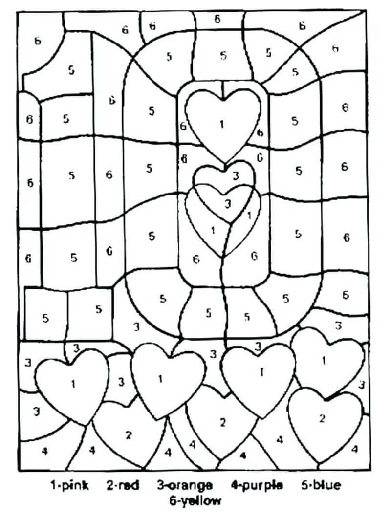 Dix pour l'amour coloriage magique