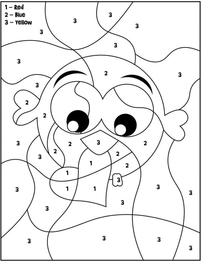 Joli oiseau de la Saint-Valentin coloriage magique