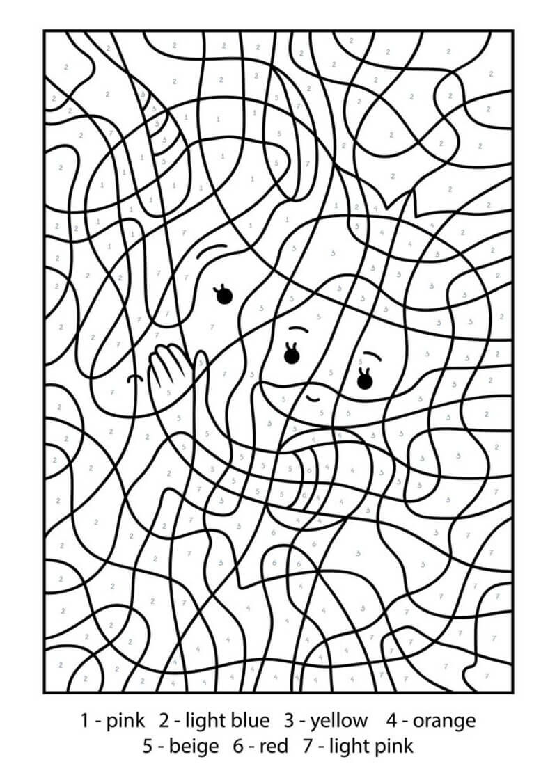 La Princesse et la Licorne coloriage magique