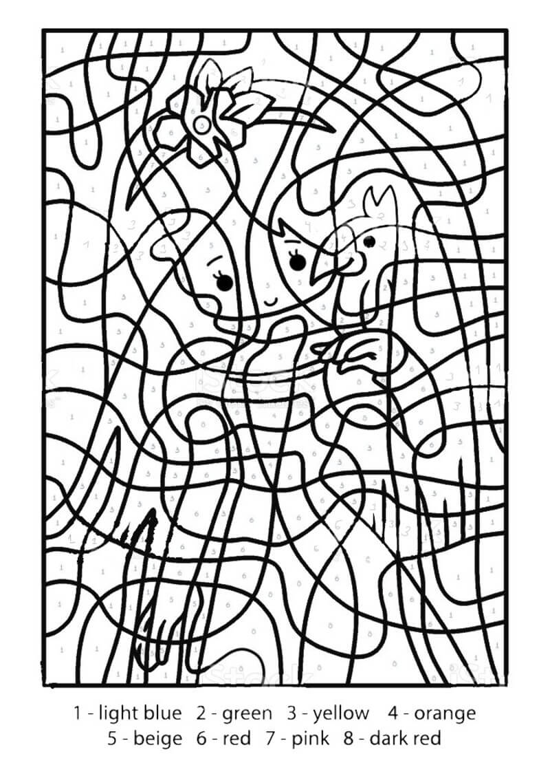 La Princesse et le perroquet coloriage magique