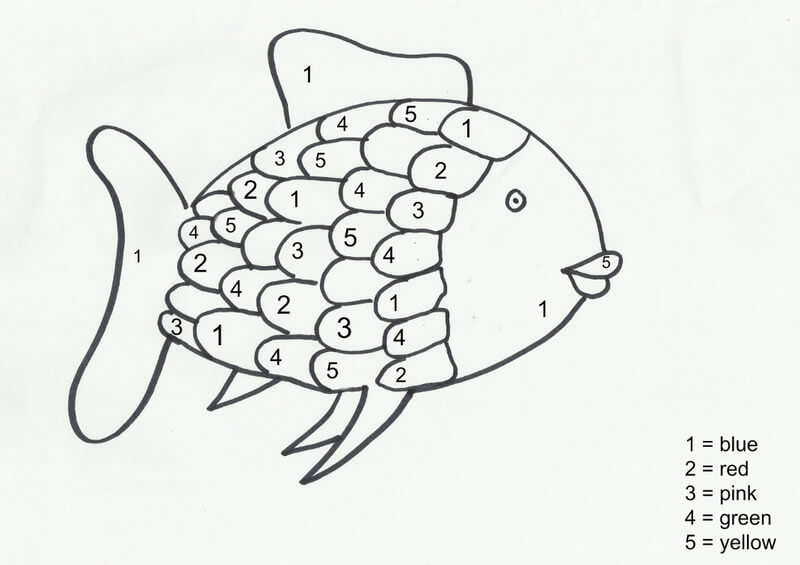 Coloriage Magique Le poisson arc-en-ciel à colorier par numéro