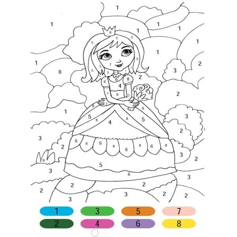 Princesse coloriage magique