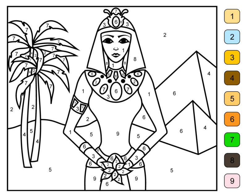Princesse d'Égypte coloriage magique