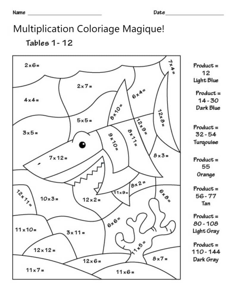 Coloriage Magique Multiplication