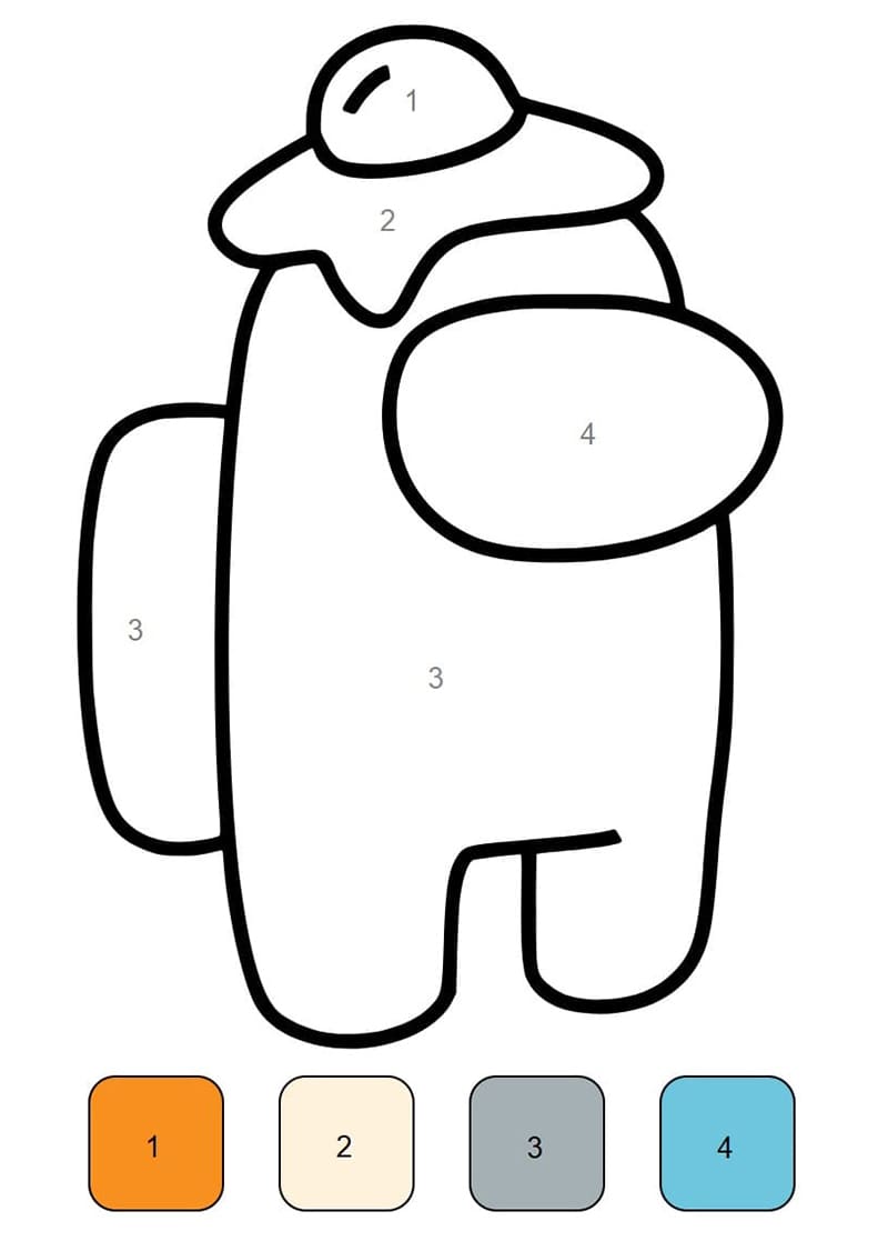 Among Us avec un œuf Coloriage Magique