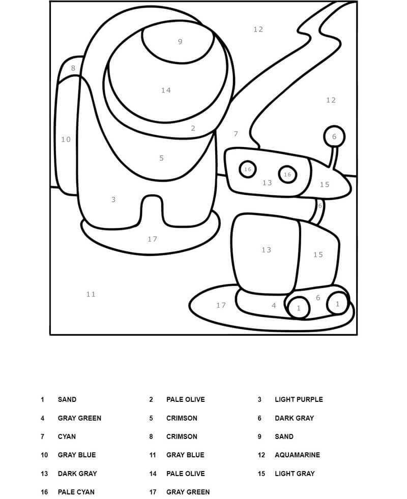 Among Us et le robot Coloriage Magique