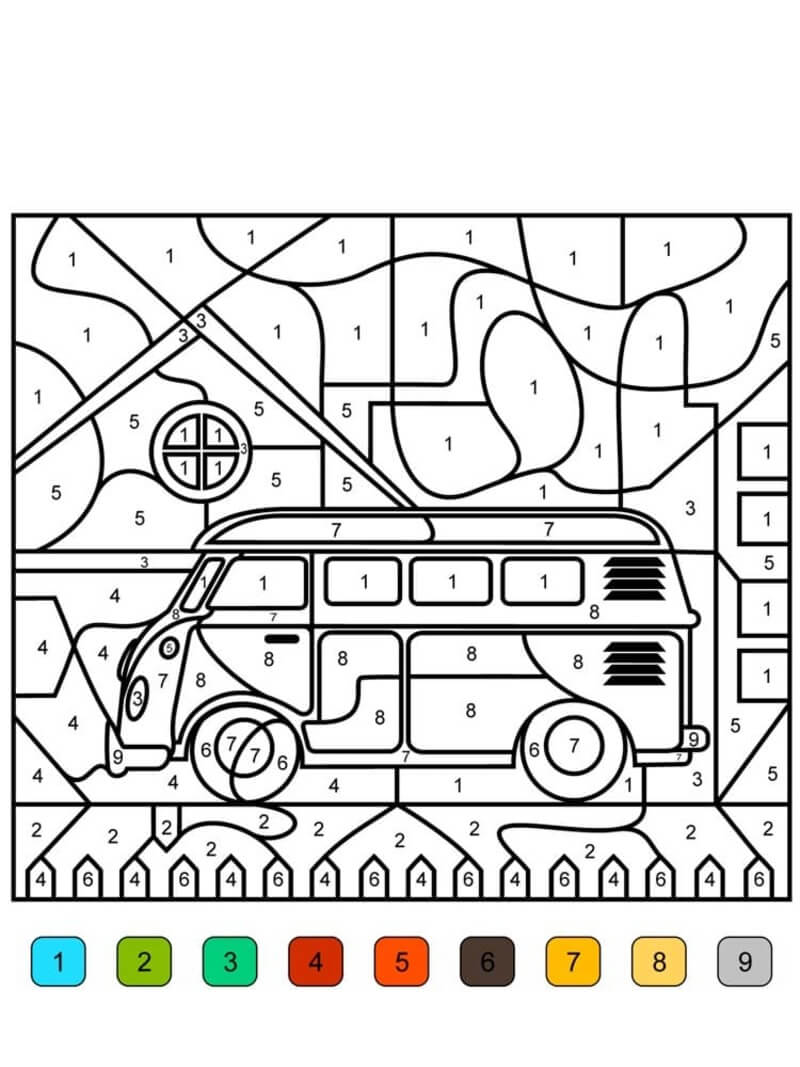 Belle voiture coloriage magique