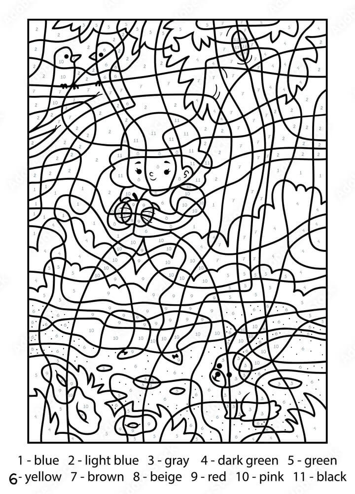 Blanche-Neige et Pomme coloriage magique