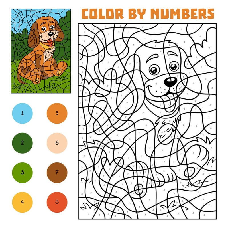 Bon chiot coloriage magique