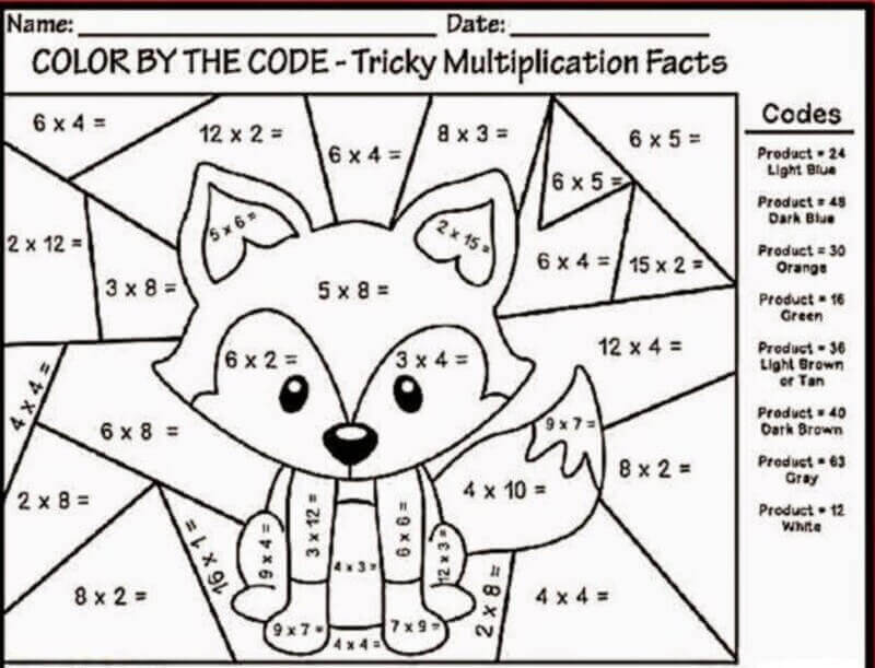 Bon Loup Multiplication coloriage magique