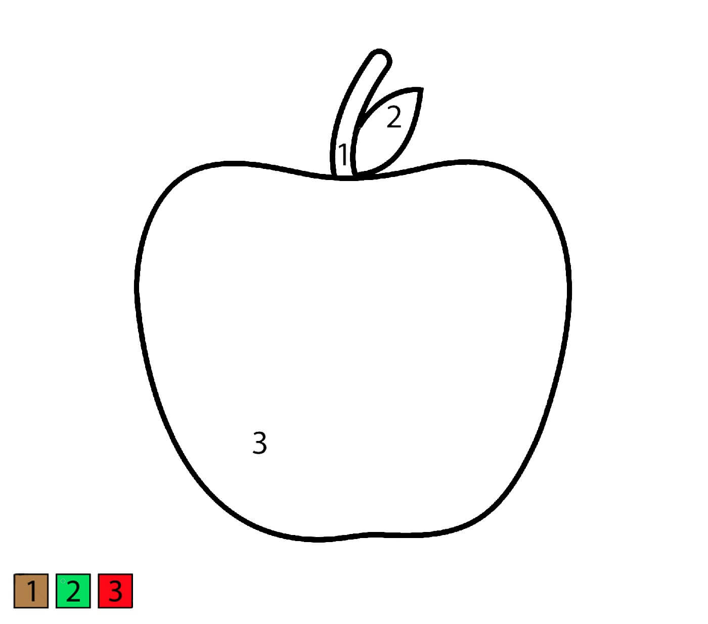Bonne pomme coloriage magique