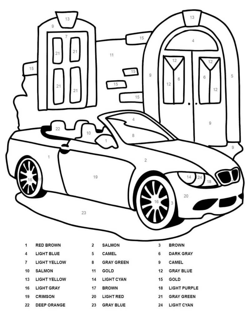 Bonne voiture BMW coloriage magique
