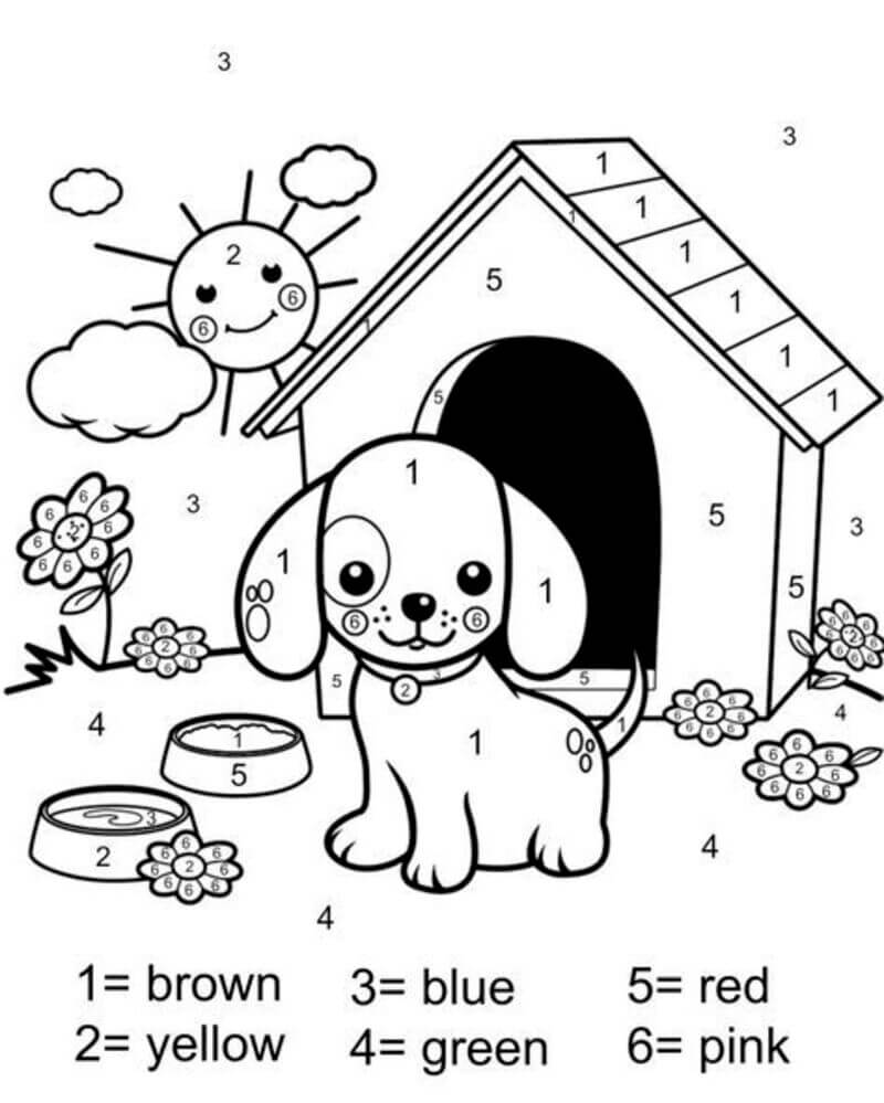 Coloriage Magique Chiot