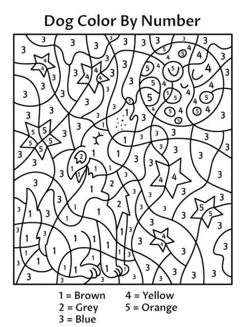 Chiot et la lune coloriage magique