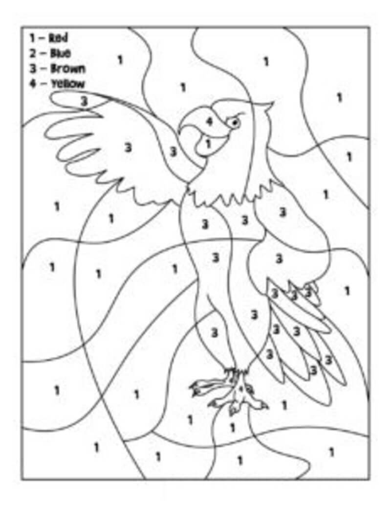 Coloriage Magique Grand aigle lors du Jour du Souvenir coloriage magique