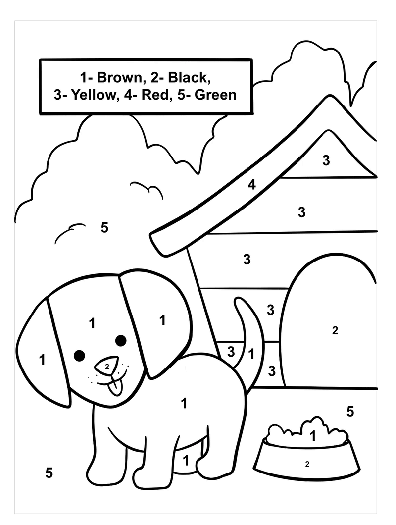 Gratuit chiot coloriage magique