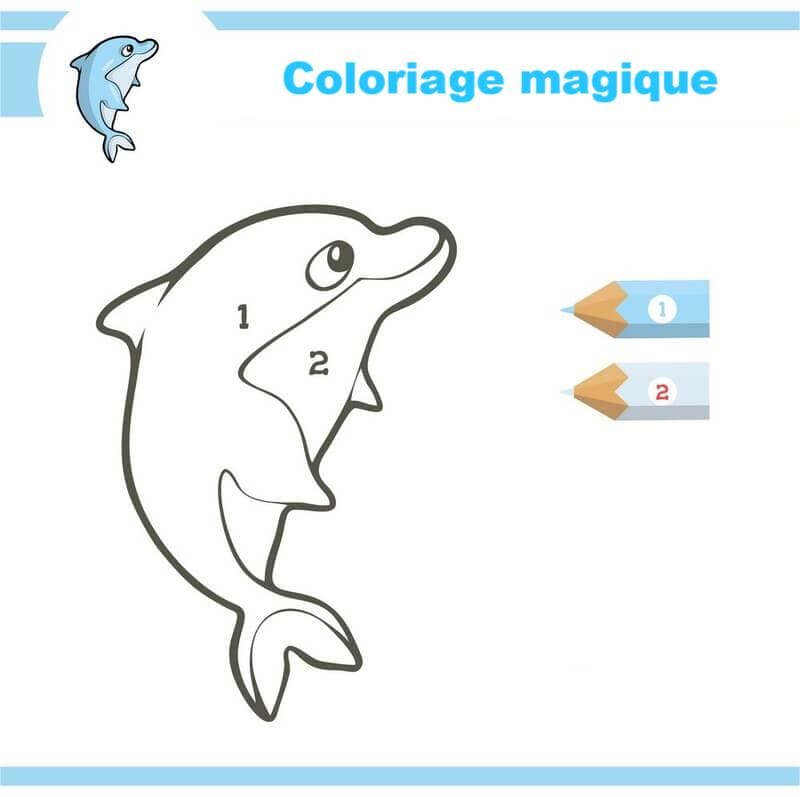 Coloriage Magique Dauphin