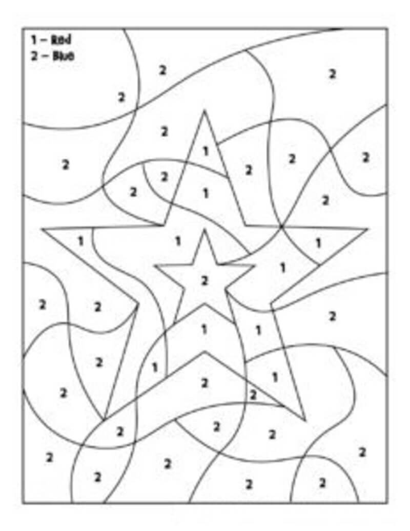 Coloriage Magique Jour du Souvenir avec l’Étoile coloriage magique