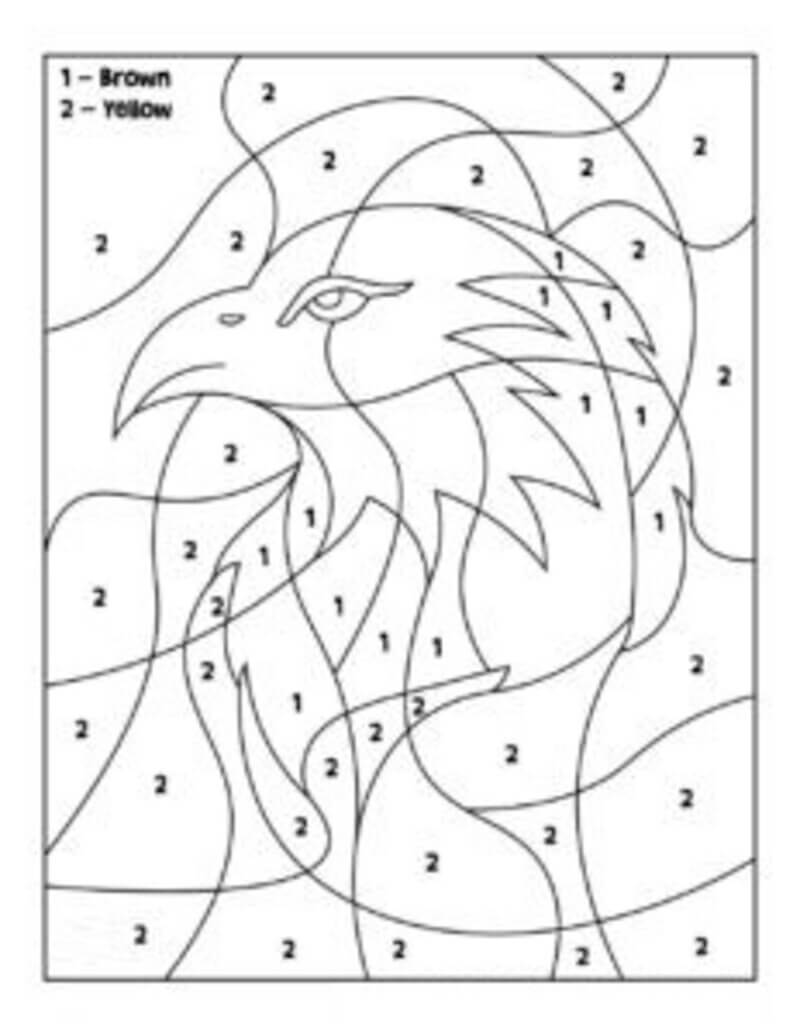 Coloriage Magique L’Aigle lors du jour du Souvenir coloriage magique