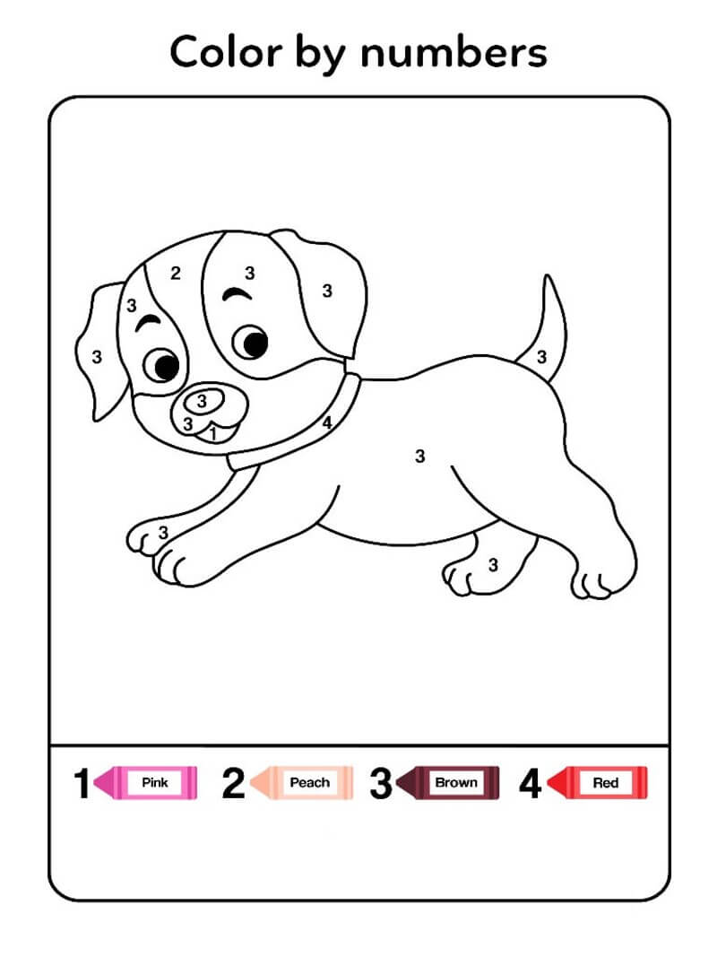 Le chiot court coloriage magique