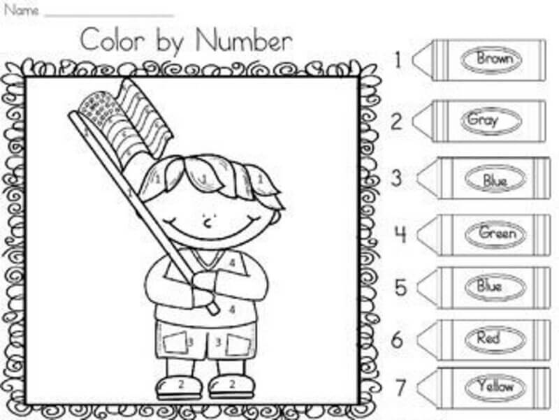 Coloriage Magique Le garçon lors du jour du Souvenir coloriage magique