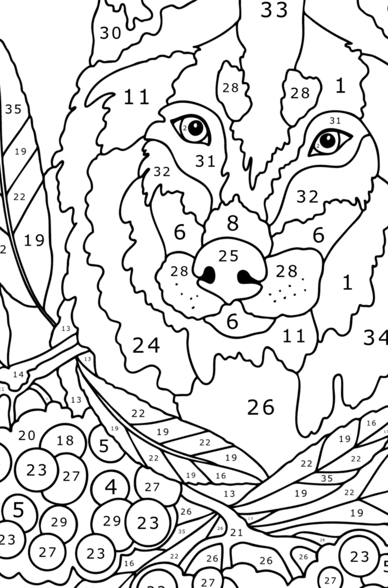 Loup Antistress coloriage magique