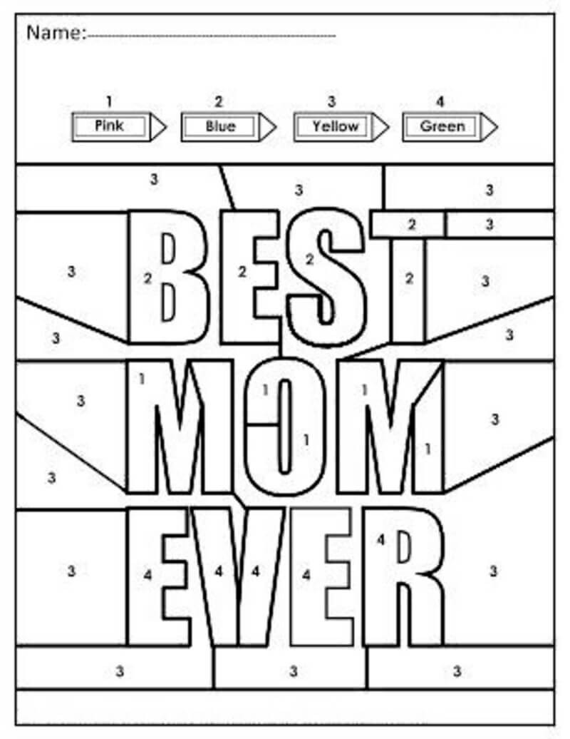 Meilleure maman de tous les temps coloriage magique