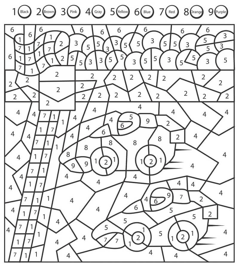 Mignonne voiture de course coloriage magique