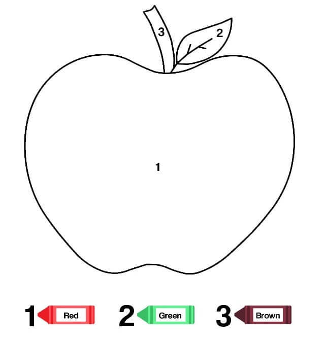 Pomme fruit coloriage magique