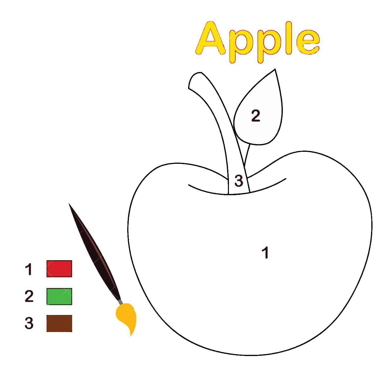 Pomme rouge Coloriage magique