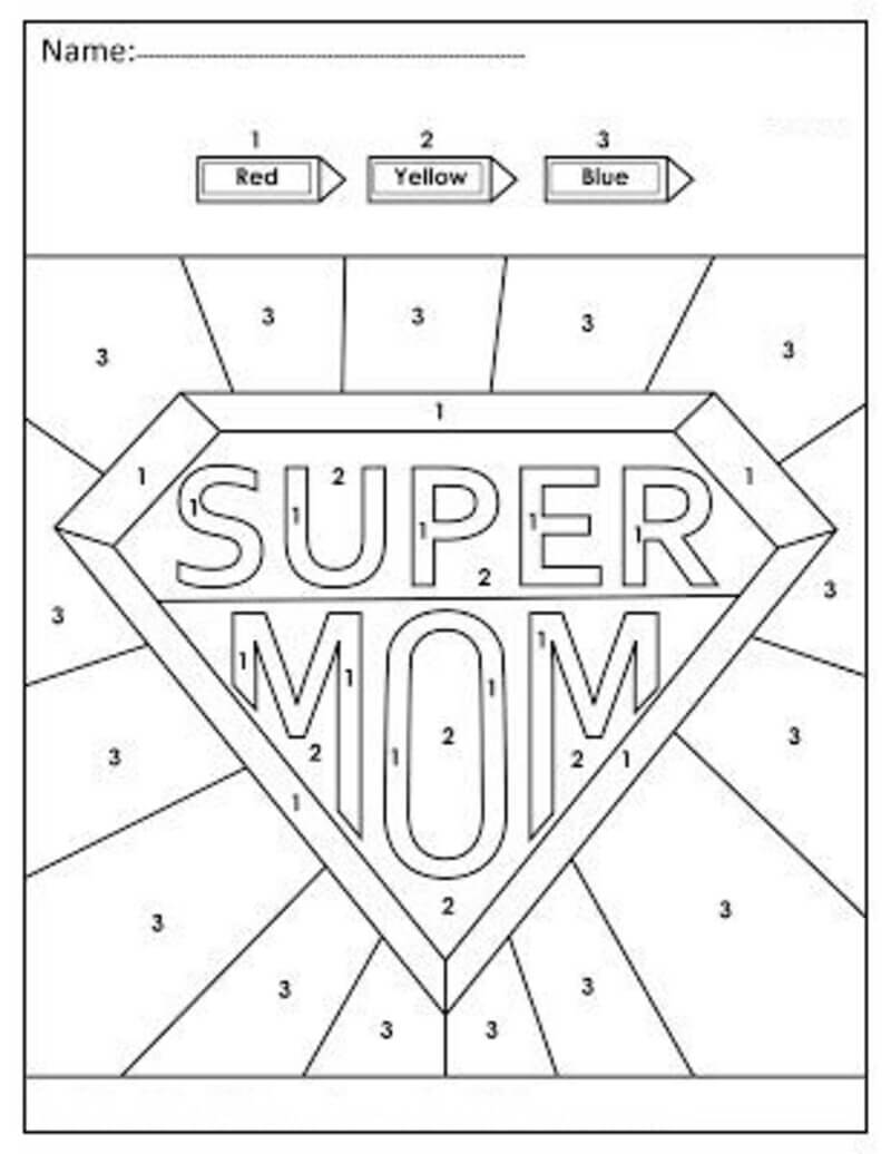 Super Maman coloriage magique