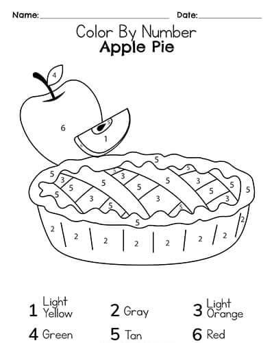 Tarte aux pommes coloriage magique