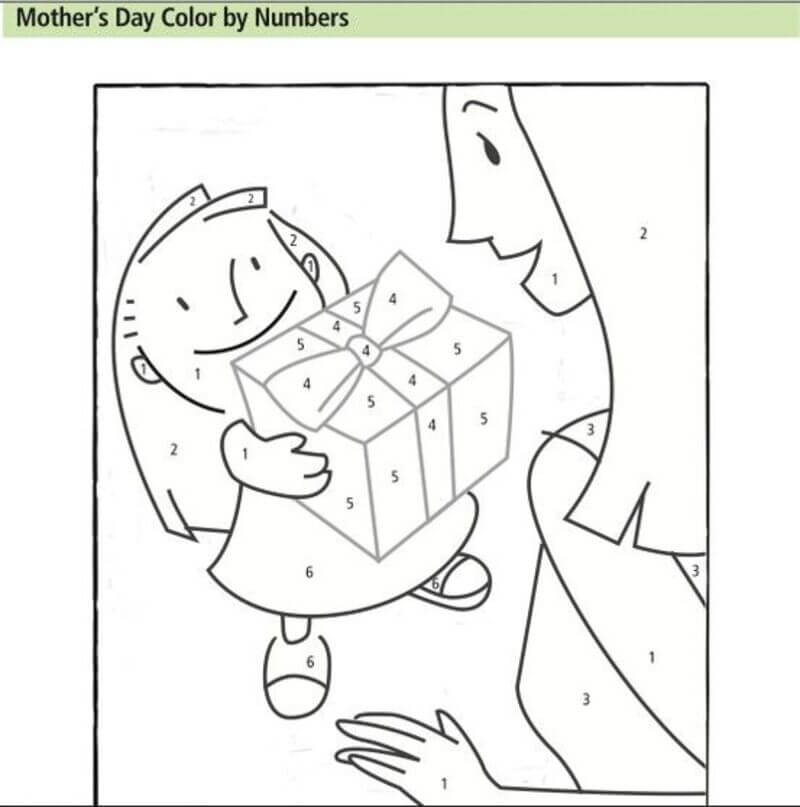 Un cadeau pour maman coloriage magique