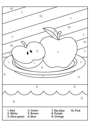 Une demi-pomme Coloriage magique