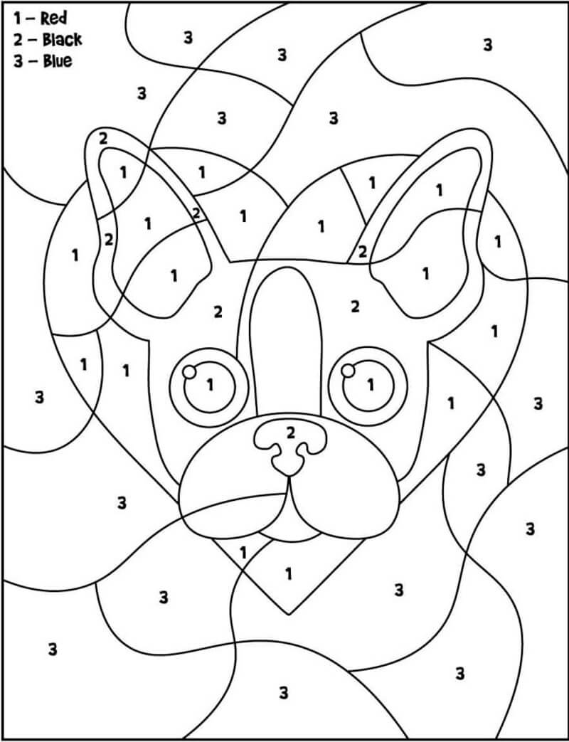 Visage de chiot coloriage magique
