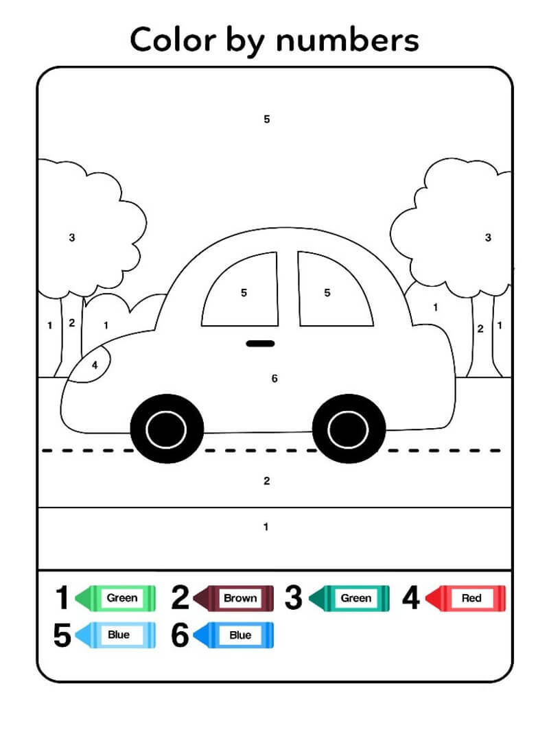 Voiture de course facile coloriage magique