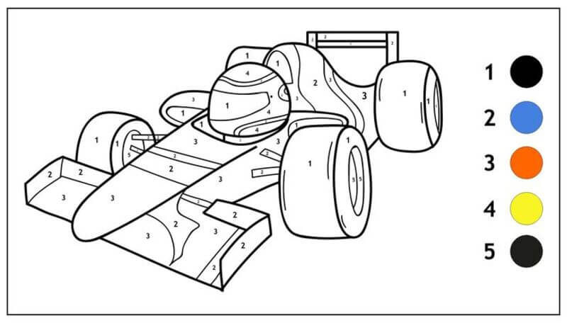 Coloriage Magique Voiture de course