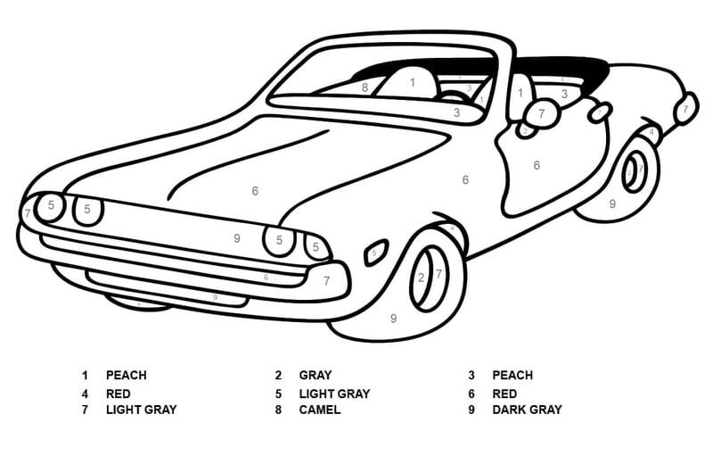 Voiture de course incroyable coloriage magique