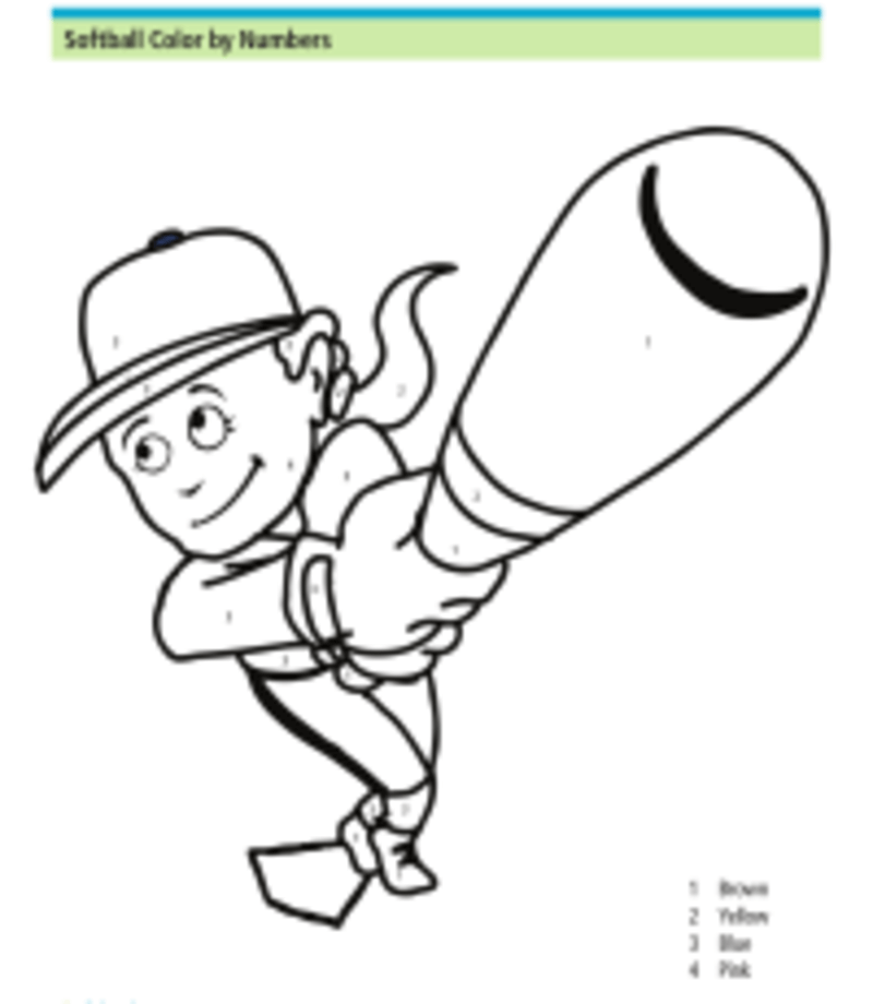 Baseball cool coloriage magique