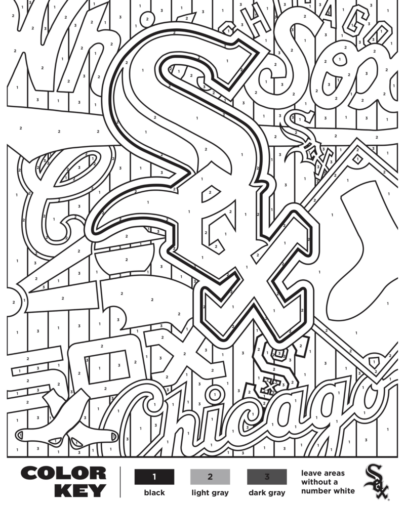 Baseball des White Sox de Chicago coloriage magique