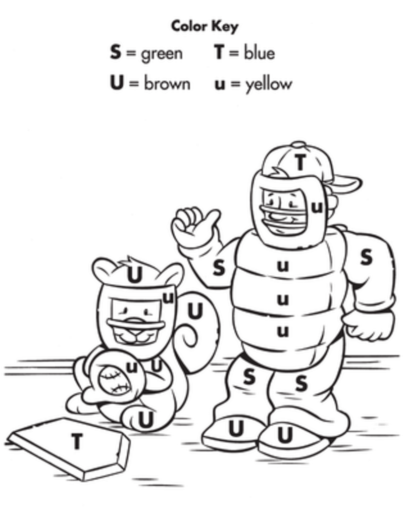 Belle base-ball coloriage magique