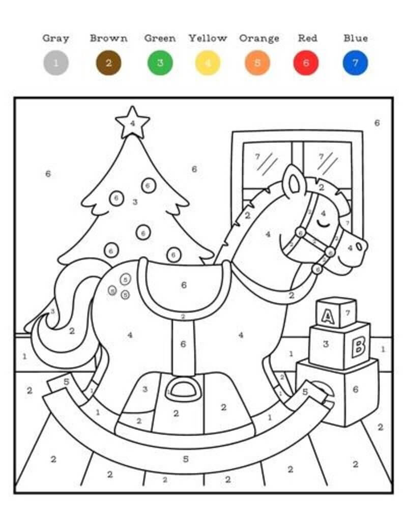 Le sapin de Noël et le cheval en jouet